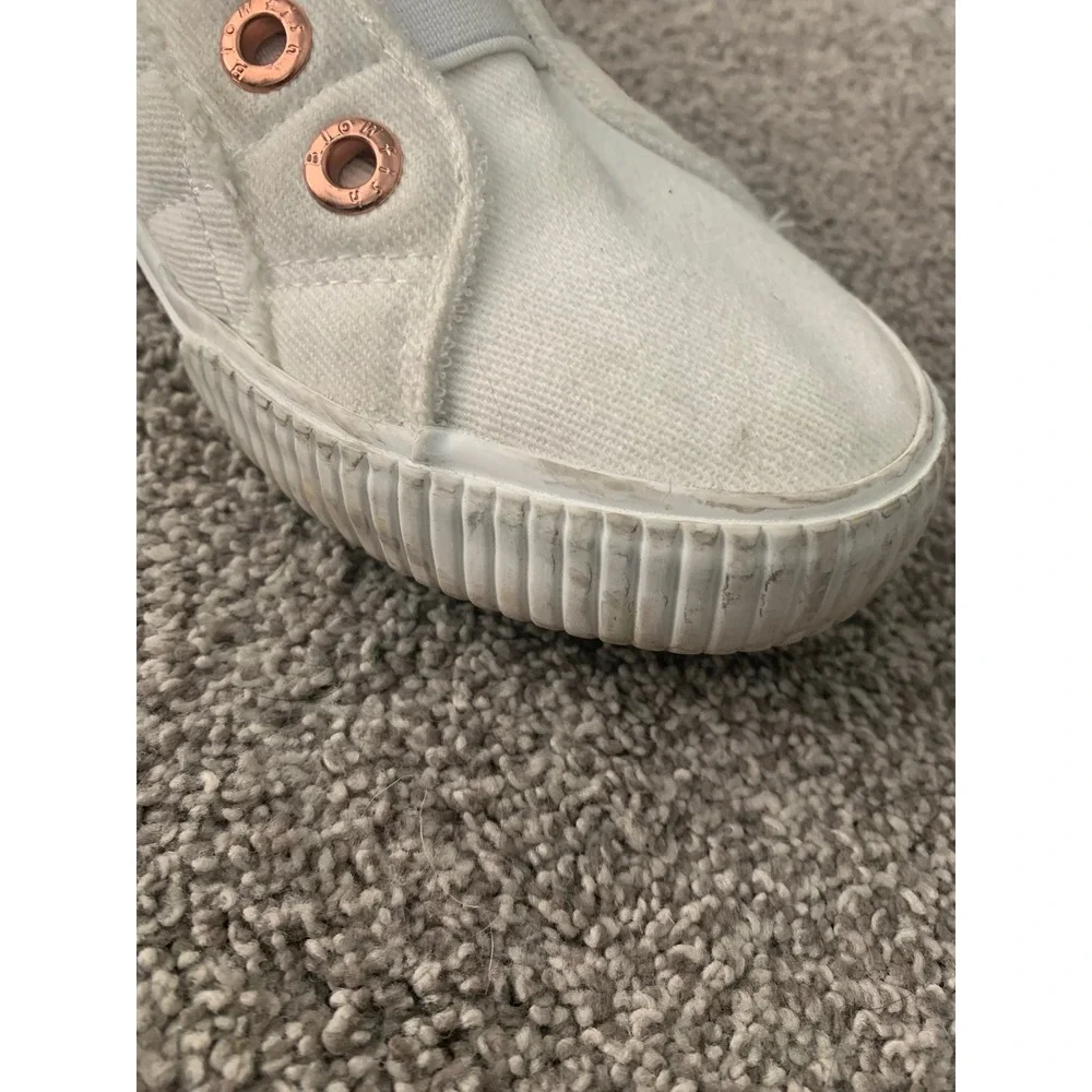 Blowfish Malibu White Quilted Canvas High Top Sneakers Rose Gold Zip Y2K Retro 9